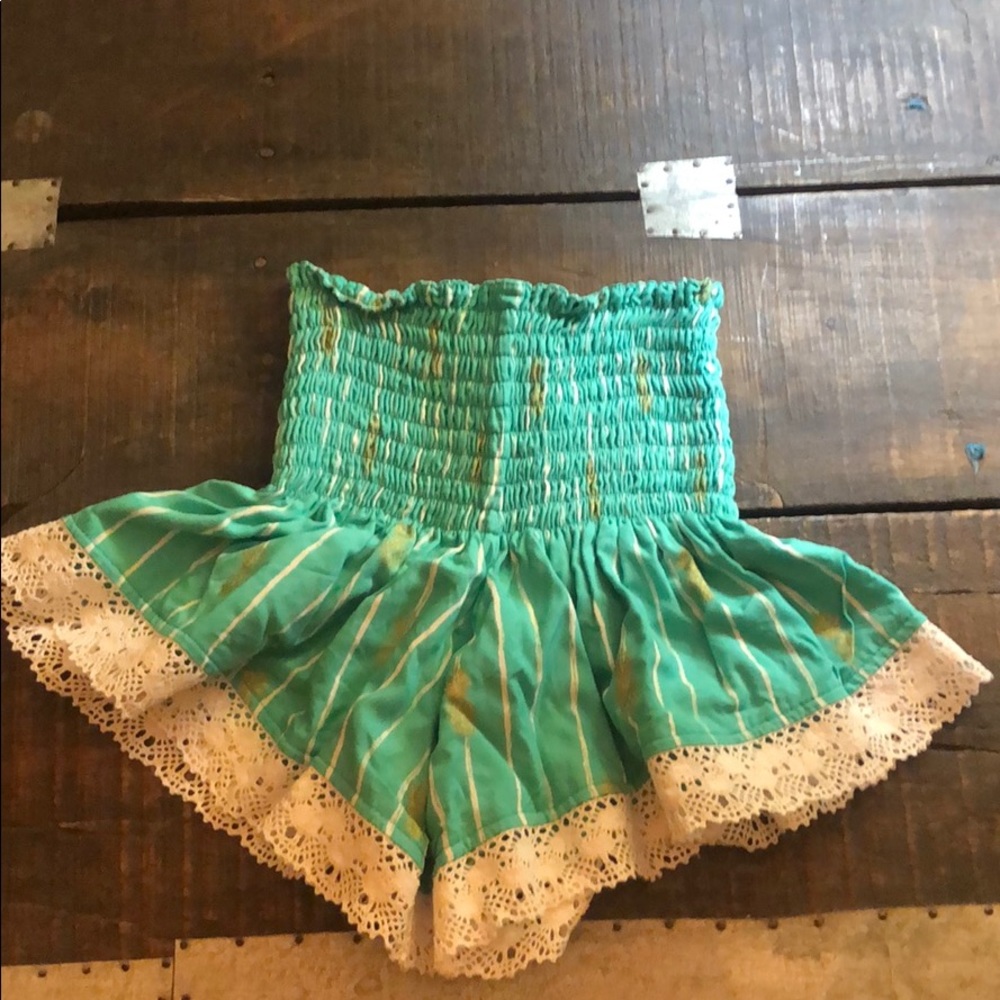 Angels By The Sea Girls Pineapple Lace Trim Shorts